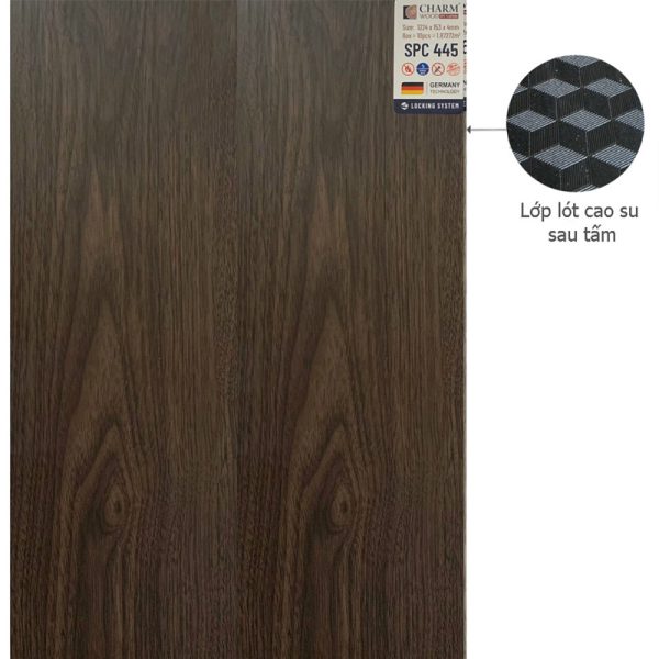 sàn nhựa 4mm charm wood 445