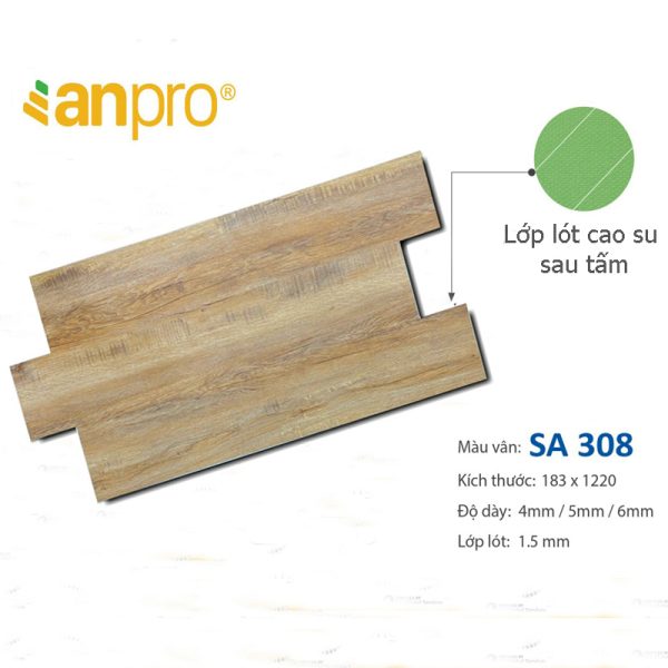 sàn nhựa hèm khóa anpro sa308